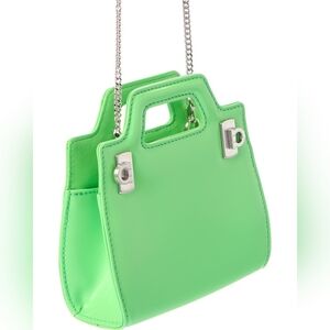 Salvatore Ferragamo Neon Green Mini Chain Handle Tote